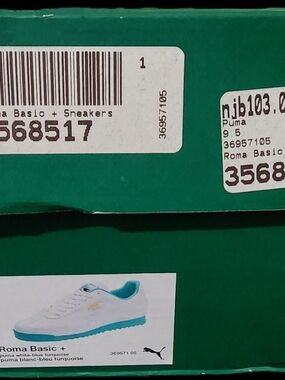 Puma Roma Basic Plus Sneakers White and Turquoise